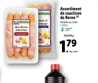 Lidl Assortiment de saucisses de Berne (3) offre