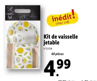 Lidl Kit de vaisselle jetable offre