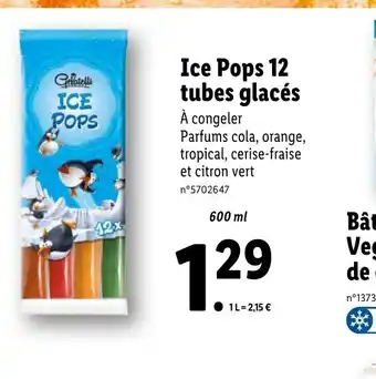 Lidl Ice Pops 12 tubes glacés offre
