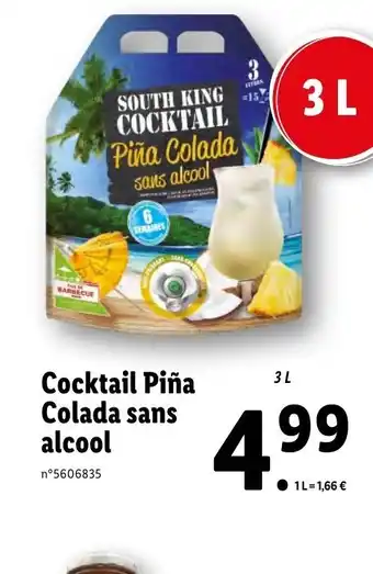 Lidl Cocktail Piña Colada sans alcool offre