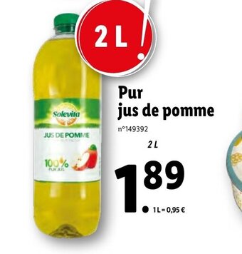 Lidl Pur jus de pomme offre
