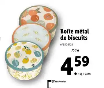 Lidl Boîte métal de biscuits offre