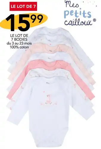 Stokomani Mes petits cailloux le lot de 7 bodies offre