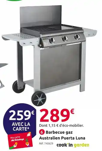Mr Bricolage Barbecue gaz australien puerta luna cook’in garden offre