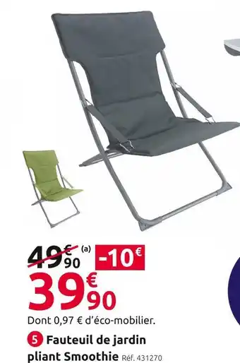 Mr Bricolage Fauteuil de jardin pliant smoothie offre