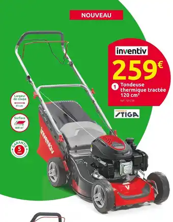 Mr Bricolage Inventiv tondeuse thermique tractée t12041ts offre