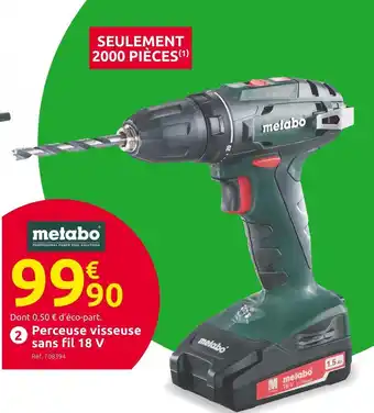 Mr Bricolage Metabo perceuse visseuse sans fil bs18 18 v offre