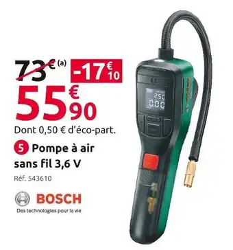 Mr Bricolage Bosch pompe à air sans fil easypump 3,6 v offre