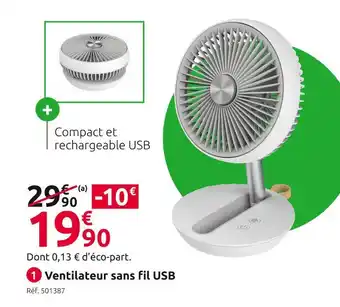 Mr Bricolage Ventilateur sans fil usb offre