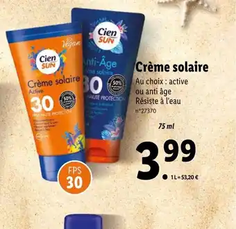Lidl Crème solaire offre