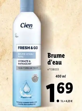 Lidl Brume d'eau offre