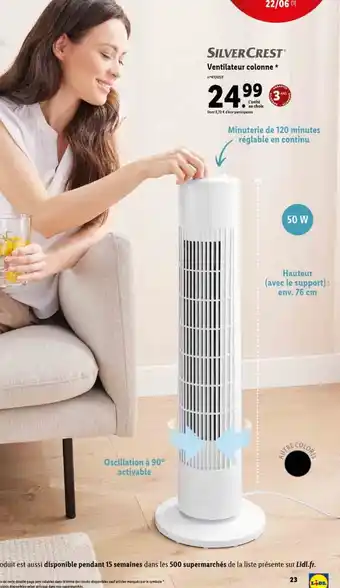 Lidl SILVERCREST Ventilateur colonne * offre