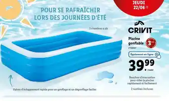Lidl Piscine gonflable offre
