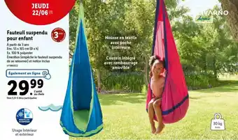 Lidl Fauteuil suspendu pour enfant offre