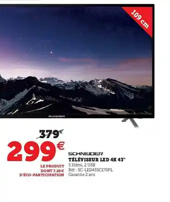 Hyper U Téléviseur Led 4k 43 offre