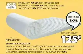 JYSK Surmatelas Gold T20 offre