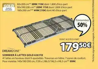 JYSK Sommier A Lattes Glod A30 Fix offre