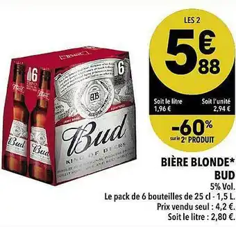Supeco Biére Blonde* Bud offre