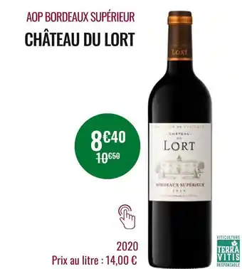 Nicolas Château du lort aop bordeaux supérieur 2020 offre