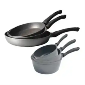 Batterie de cuisine 6 pièces dur comme la pierre 3 poêles et 3 casseroles