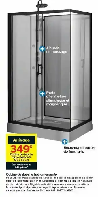 Castorama Cabine de douche hydromassante offre
