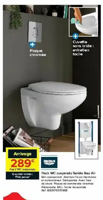 Castorama Pack WC suspendu solido bau air offre