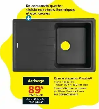 Castorama Évier à encastrer kinschoft offre