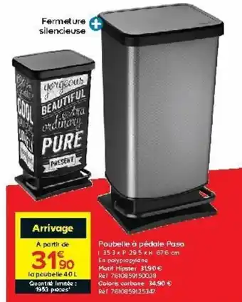 Castorama Poubelle à pédale paso offre