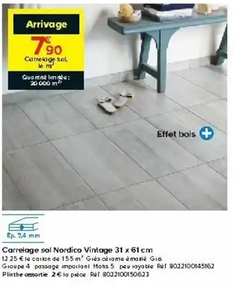 Castorama Carrelage sol nordico vintage offre