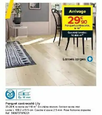 Castorama Panquet contrecollé lily offre