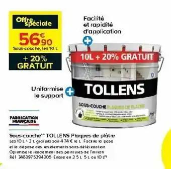 Castorama Sous-couche tollens plaques de plâtre offre