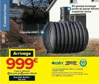 Castorama Lot curve récupéreteur d'eau + kit pompe offre
