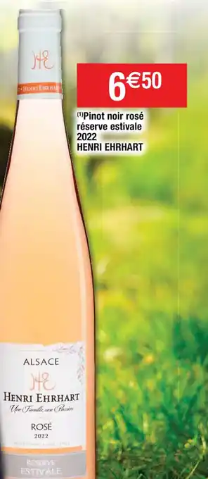 Cora x Carrefour (1)Pinot noir rosé réserve estivale 2022 HENRI EHRHART offre