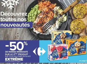 Carrefour SUR TOUS LES CÔNES DE GLACE offre