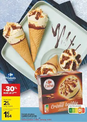Carrefour Cornets de glace CARREFOUR EXTRA offre