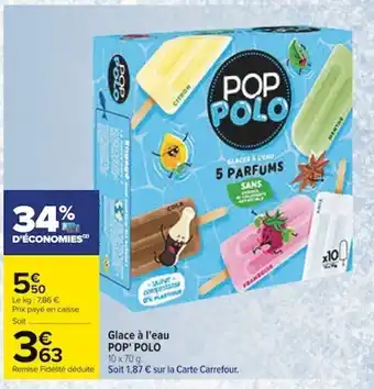 Carrefour Glace à l'eau POP' POLO offre