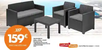 La Foir'Fouille SALON MADO III RÉSINE-4 PIÈCES - 1 CANAPÉ offre