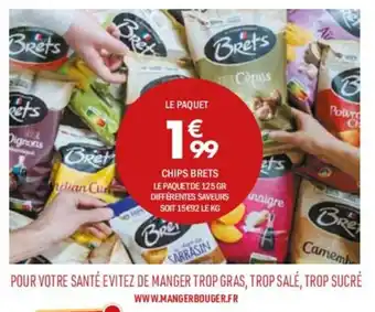 CHIPS BRETS LE PAQUET DE 125 GR DIFFÉRENTES SAVEURS
