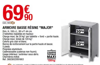 Brico Dépôt Armoire basse résine "major" offre