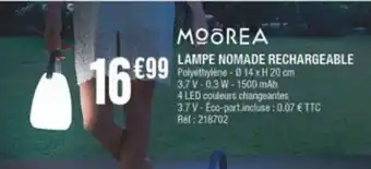 LAMPE NOMADE RECHARGEABLE