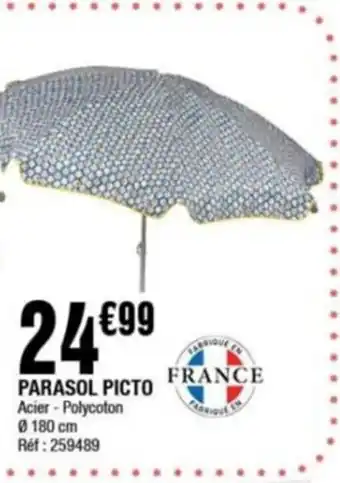 La Foir'Fouille PARASOL PICTO Acier - Polycoton offre