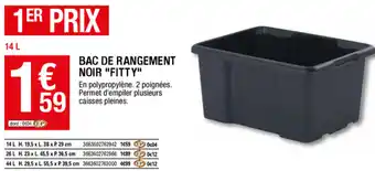 Brico Dépôt Bac de rangement noir "fitty" offre
