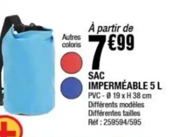 SAC IMPERMÉABLE 5 L PVC - Ø 19 x H 38 cm Différents modèles Différentes tailles Ref: 259594/595