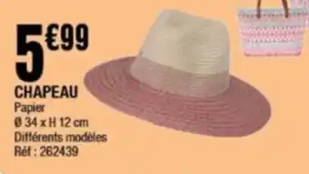 CHAPEAU Papier 034 x H 12 cm Différents modèles