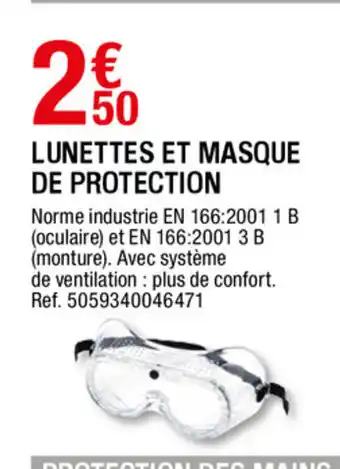 Brico Dépôt Lunettes et masque de protection offre