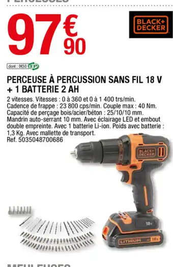 Brico Dépôt Perceuse à percussion sans fil offre