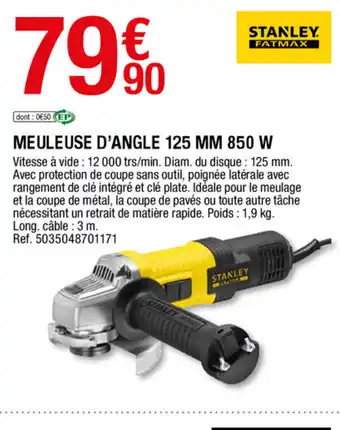 Brico Dépôt Meuleuse d'angle 125 MM 800 W offre