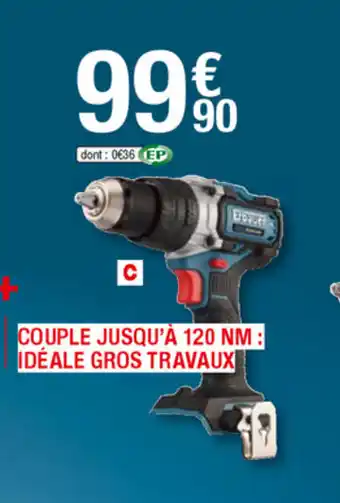 Brico Dépôt Perceuse/visseuse à percussion brushless sans fil 18 v offre