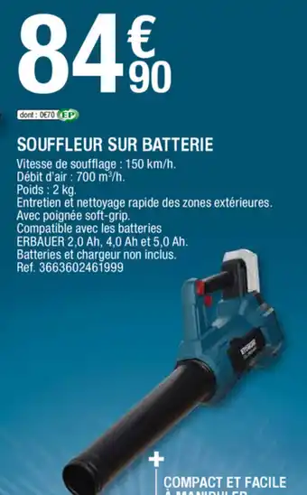 Brico Dépôt Souffleur sur batterie offre