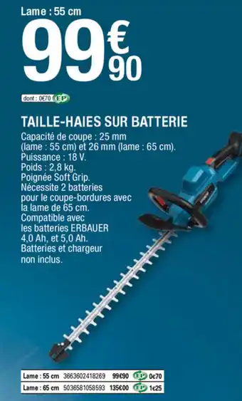 Brico Dépôt Taille-haies sur batterie offre